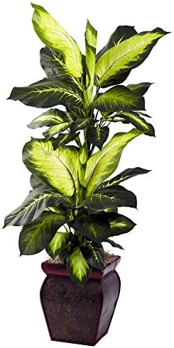 Nearly Natural Golden Dieffenbachia Artificial Plant with Decorative Planter