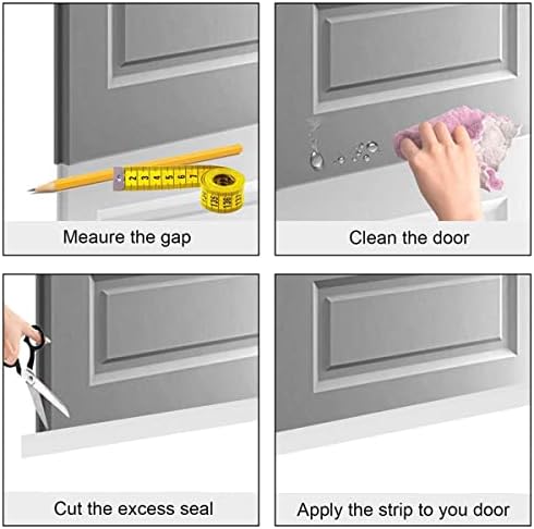 2Pcs Door Draft Stopper Self Adhesive Windscreen Seal Door Seal White