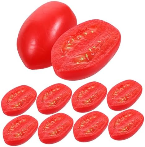 Cabilock 10pcs Realistic Half Cherry Tomato Decor Models