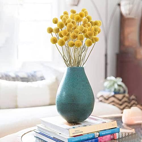 Uieke 30 Pcs Yellow Dried Billy Balls Flowers Bouquet
