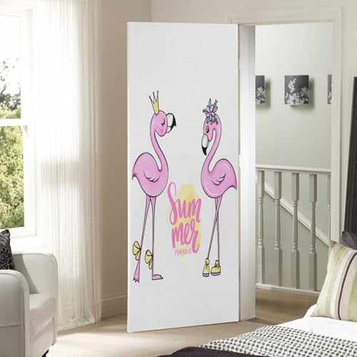 Susiyo Pink Flamingos Door Cover Halloween Decoration Set