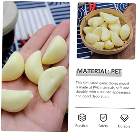 10pcs Realistic Simulated Garlic Cloves PVC Decorative Props