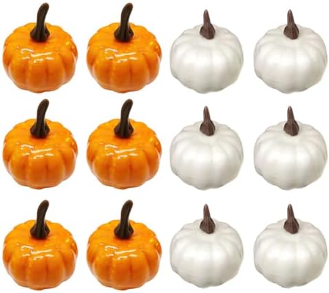 12PCS Artificial Pumpkins for Halloween and Thanksgiving Decor 1