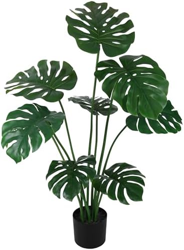Saksun 35ft Artificial Monstera Deliciosa Plant with Pot