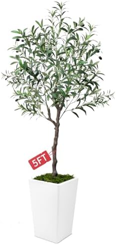 Olive Trees Artificial Indoor 5ft Decor Tree with Pot