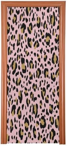Susiyo Faux Leopard Skin Halloween Door Cover 32x79 in