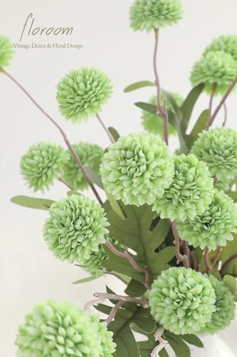 Floroom 5pcs Faux Silk Pompon Mums Artificial Flowers