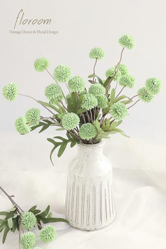 Floroom 5pcs Faux Silk Pompon Mums Artificial Flowers