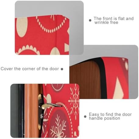 Susiyo Christmas Door Cover with Snowflakes Red Halloween Decor