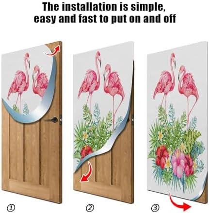 Susiyo Pink Flamingo Halloween Door Cover 32x79 in 1