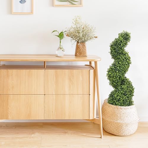THE BLOOM TIMES 3ft Spiral Boxwood Artificial Trees Set of 2