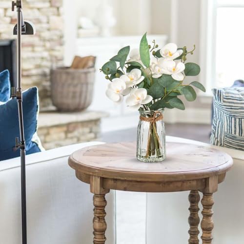 White Orchids Artificial Flowers with Vase
