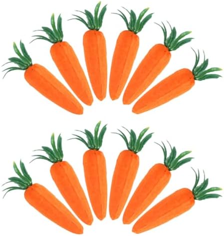 LOGOFUN 24PCS Artificial Carrots for Easter Decor DIY Crafts
