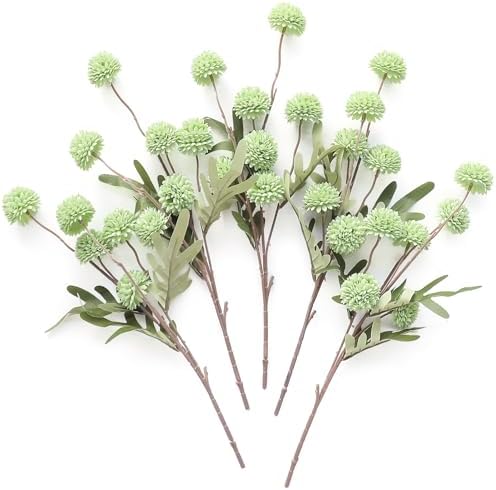 Floroom 5pcs Faux Silk Pompon Mums Artificial Flowers