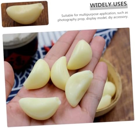 10pcs Realistic Simulated Garlic Cloves PVC Decorative Props