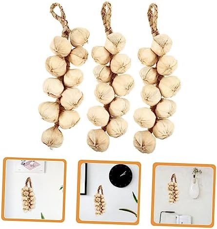 3pcs Garlic Foam Decor for Home Kitchen Festival Display