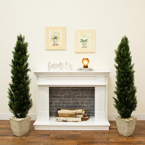 Nearly Natural 5ft Cedar Topiary Artificial Trees Set of 2