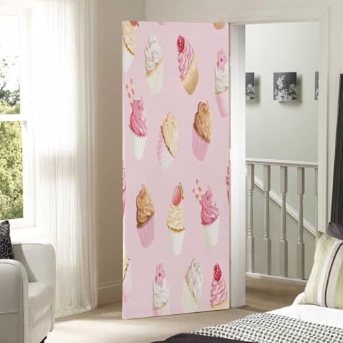 Susiyo Pink White Cupcakes Halloween Door Cover
