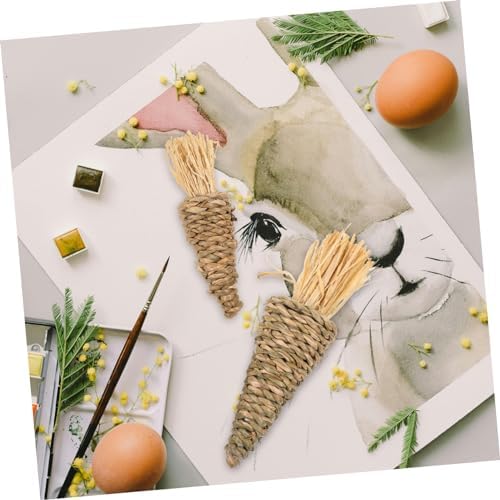 8pcs Woven Carrot Pendant Decorations for Easter