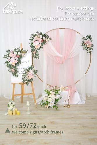 Wedding Welcome Signs Floral Pack of 2 New Pink