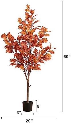 Nearly Natural 5ft Autumn Oak Artificial Fall Tree