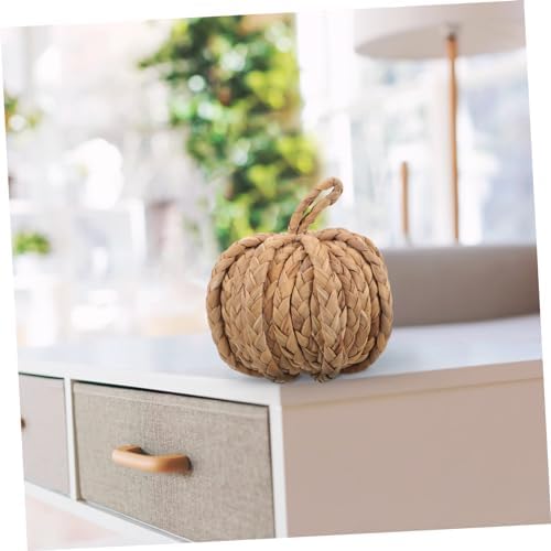 EXCEART Straw Woven Pumpkin Decor for Halloween and Christmas
