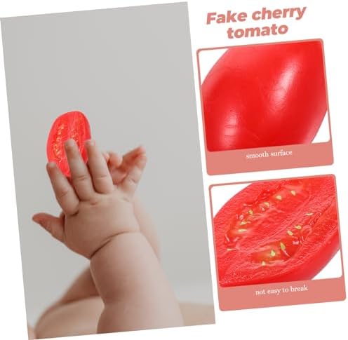 Garneck 10pcs Artificial Half Cherry Tomato Decorative Props