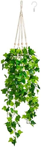 Dahey Fake Hanging Plants with Artificial Vines and Macrame Hanger