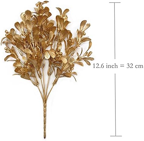 PASYOU Artificial Golden Flowers 4 Pack for Home Decor