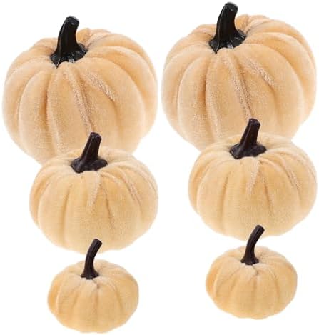 6pcs Decorative Artificial Pumpkins for Halloween Fall Centerpieces