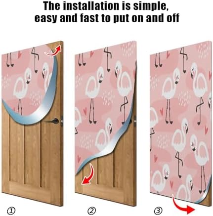 Susiyo Pink Flamingo Halloween Door Cover 32x79 in