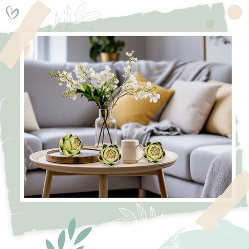 Timgle 12 Pcs Green Artificial Artichokes Decor Set