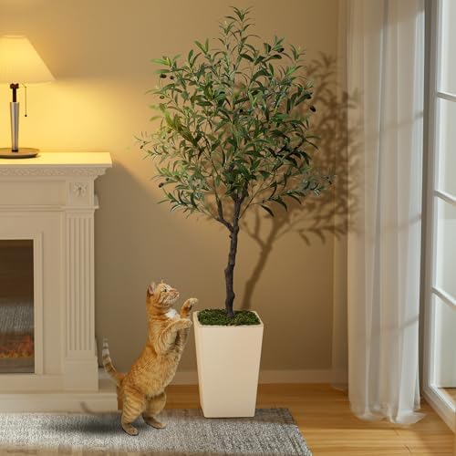 Olive Trees Artificial Indoor 5ft Decor Tree with Pot