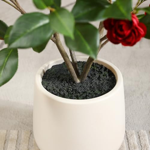 OAKRED 48 Inch Artificial Camellia Tree with Planter