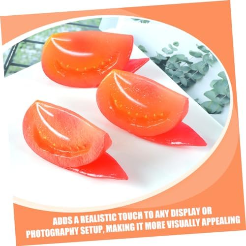4pcs Lifelike Fake Tomato Slice Models for Home Decor