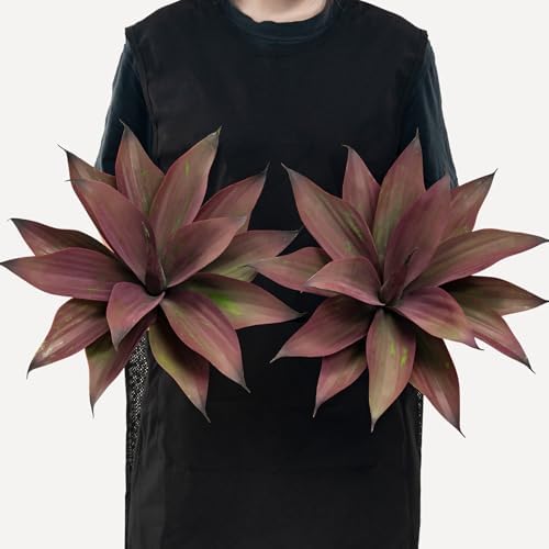 Fake Plants Artificial Agave Plants 138 Inch Purple 2 Pack