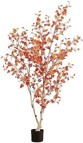Nearly Natural 6ft Autumn Birch Artificial Fall Tree
