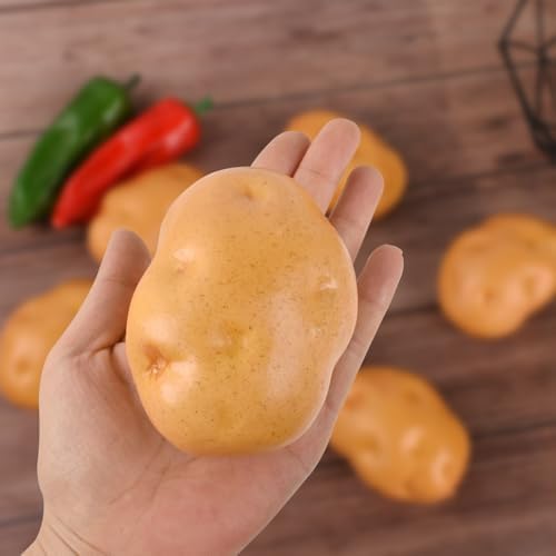 HUIANER Artificial Potatoes 6PCS for Home Kitchen Decor Photography