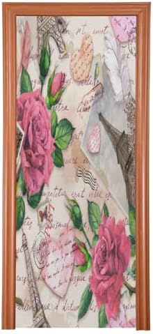 Susiyo Pink Rose Note Halloween Door Cover Stretch Fabric Backdrop