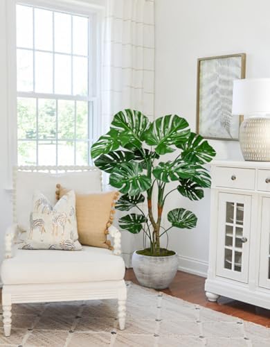 2 Pack Large Artificial Monstera Plant in Pot