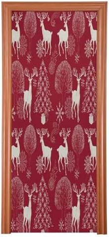 Susiyo Christmas Tree Red Deer Door Cover 32x79 in