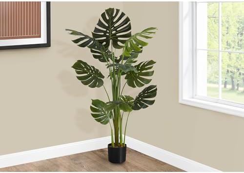 Monarch Specialties I 9548 Artificial Monstera Plant 55 Tall