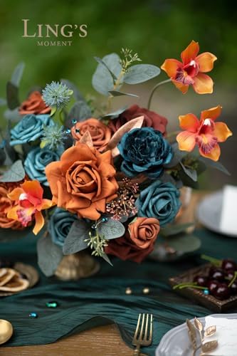 Lings Moment Artificial Flowers Wedding Rustic Teal Fall Combo