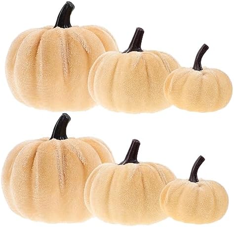 Cabilock 6pcs Faux Pumpkins for Halloween Decor
