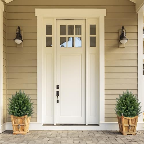 236-inch Artificial Cedar Topiary Set of 2 UV Resistant Fake Evergreen Plants