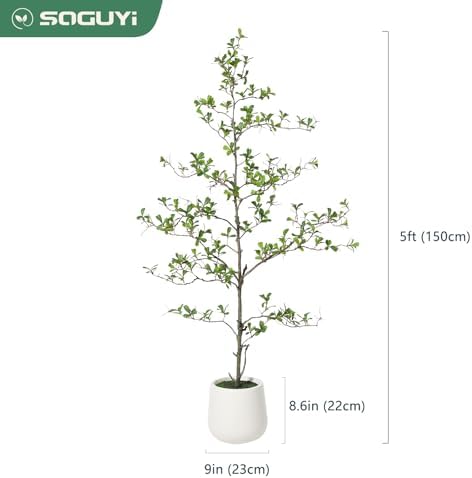 SOGUYI Artificial Black Olive Tree 5FT Decor
