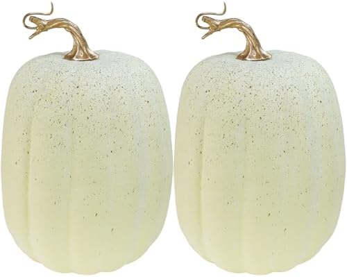 Winlyn 2 Pcs Large Artificial Pumpkins Fall Decor