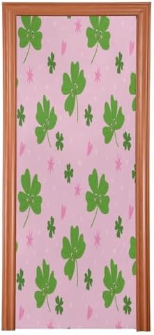 Susiyo Green Clover Leaves Halloween Door Cover