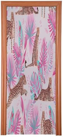 Susiyo Pink Leopards Leaves Halloween Door Cover