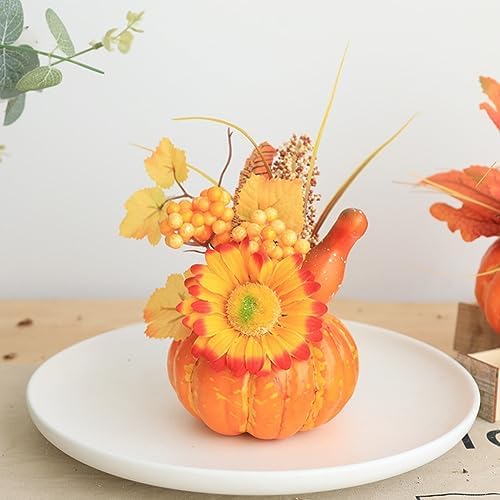 Rustic Harvest White Artificial Pumpkin for Fall Decor